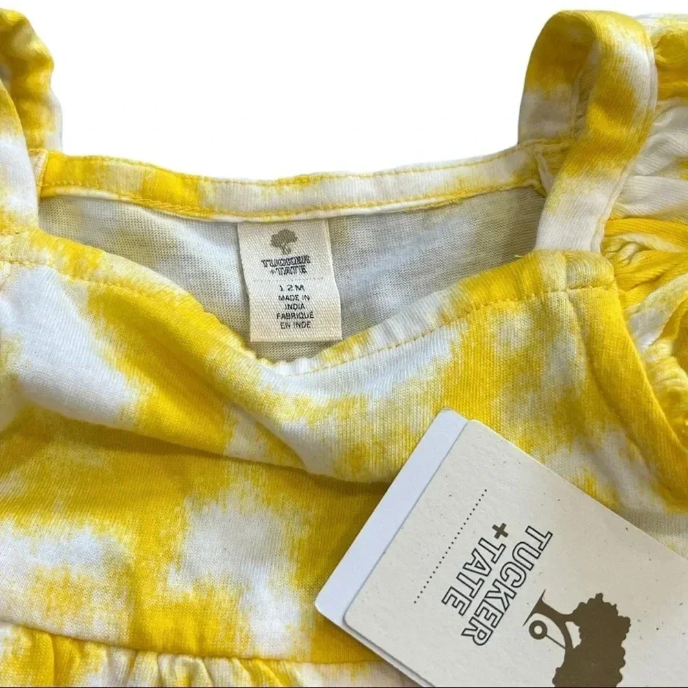 Tucker + Tate Yellow Floral Ruffle Romper 12M 18M